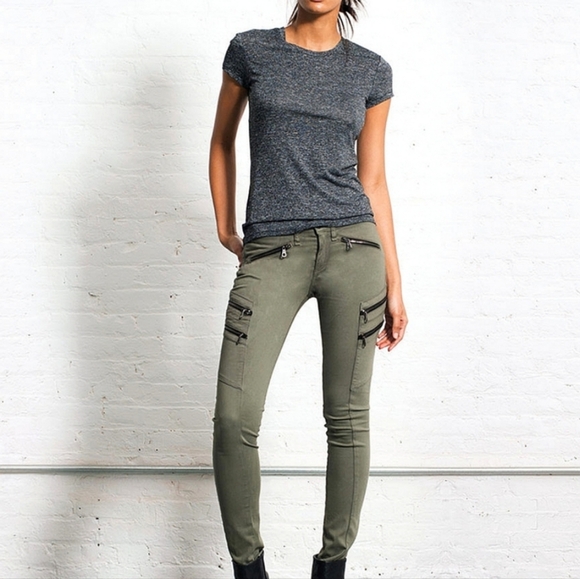 Rag & Bone Zipper Army Green Lariat Jeans Size 28 - Picture 1 of 15